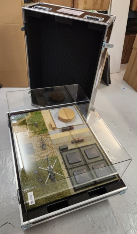 Overview of the 90 × 60 cm Pronal diorama created by Promodels in its flight case